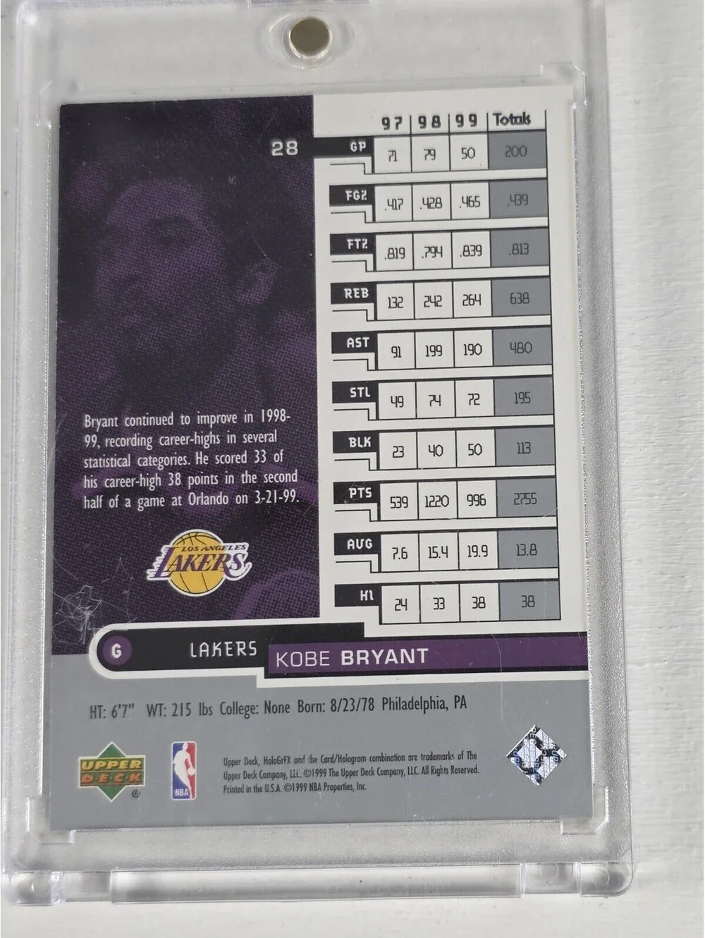 Kobe Bryant Card Rare Limited SILVER HOLO REFRACTOR SP INSERT LAKERS JERSEY #8